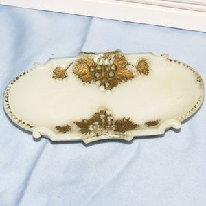 Vintage Small Antique Victorian Milk Glass Soap/Trinket Dish